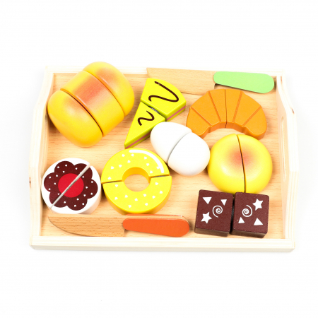 Set Montessori cu produse de patiserie din lemn [0]
