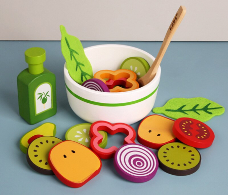 Joc salata de fructe si legume din lemn -  jucarie montessori [2]