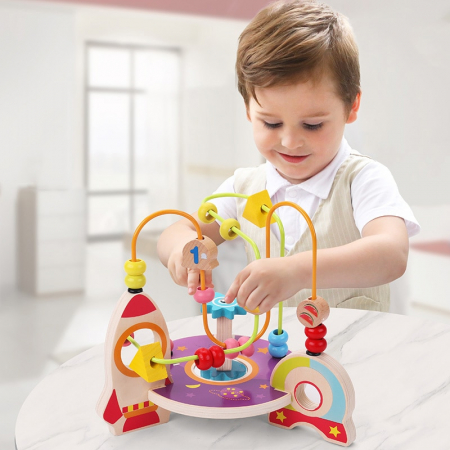 Joc inteligent multifunctional racheta din lemn [1]