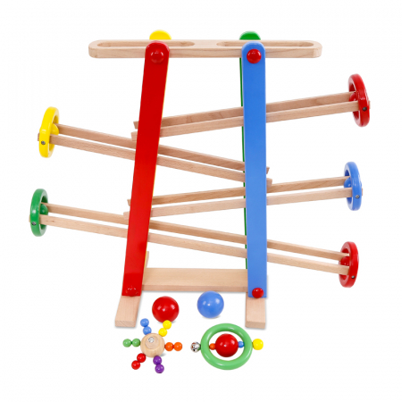 Joc Montessori - Circuit din lemn cu obiecte diferite [2]