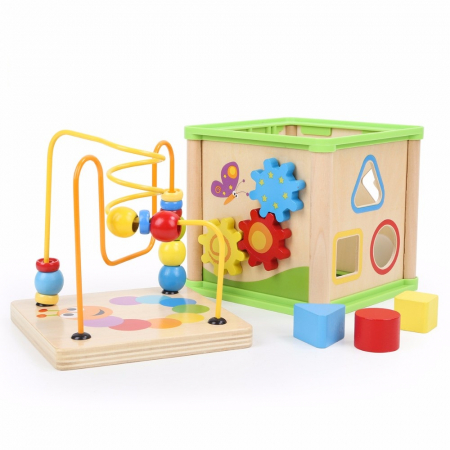 Joc Montessori Cub din lemn - 5 in 1 [0]