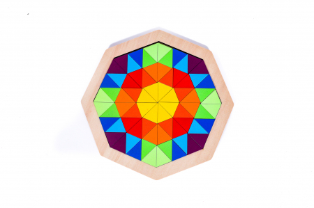 Joc Montessori -hexagon curcubeu din lemn [0]