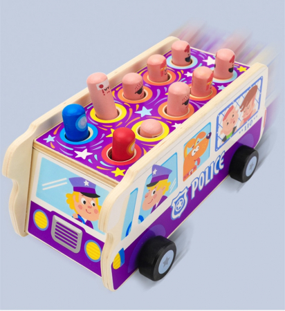 Joc whack-a-mole lemn - masina de politie [2]