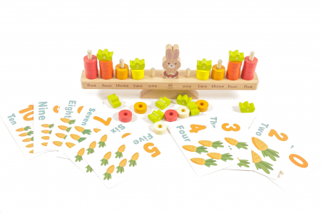 Jucarie cu iepurasi din lemn - jucarii Montessori [2]