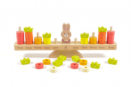 Jucarie cu iepurasi din lemn - jucarii Montessori [1]