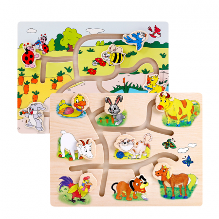 Labirintul animalelor - puzzle inteligent din lemn [3]