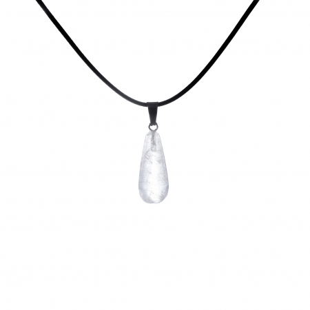 Feng Shui - Colier cu pandantiv cu piatra semipretioasa Cristal de Stanca  in forma de lacrima