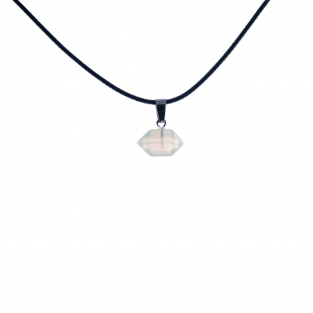 Feng Shui - Colier cu pandantiv cu piatra semipretioasa Opalit  hexagonala orizontala