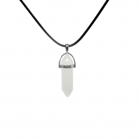 Feng Shui - Colier cu pandantiv cu piatra semipretioasa Cuart  hexagonala