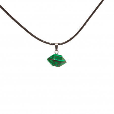 Cercei din lemn - Colier cu pandantiv cu piatra semipretioasa Malachit