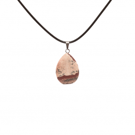 Feng Shui - Colier cu pandantiv cu piatra Jasp semipretioasa oval