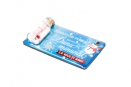 Magnet de Craciun albastru cu mesaj - Bunic minunat [1]