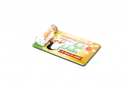 Magnet de Craciun galben cu mesaj - Frate fabulos [1]