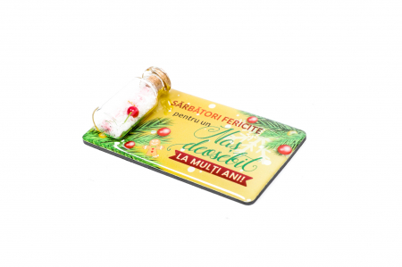 Magnet de Craciun galben cu mesaj - Nas deosebit [1]