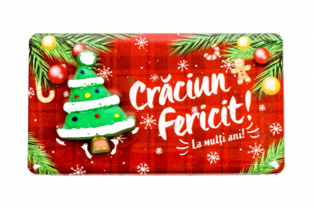 Magnet de Craciun rosu cu mesaj - Craciun fericit! [0]