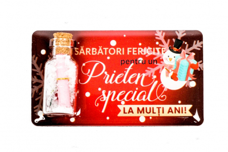 Magneti de Craciun - Magnet de Craciun rosu cu mesaj - Prieten special