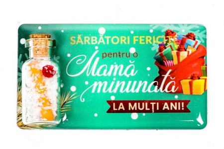 Magneti de Craciun - Magnet de Craciun verde cu mesaj - Mama minunata