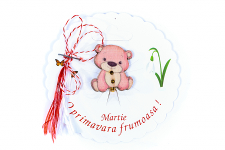 Martisoare - Martisor-brosa cu un ursulet roz