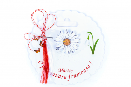 Martisoare - Martisor-brosa cu o margareta alba