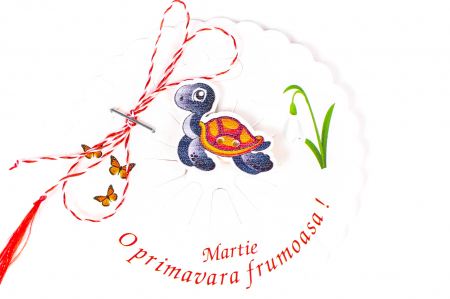 Martisor-brosa cu o broscuta testoasa albastru inchis [0]