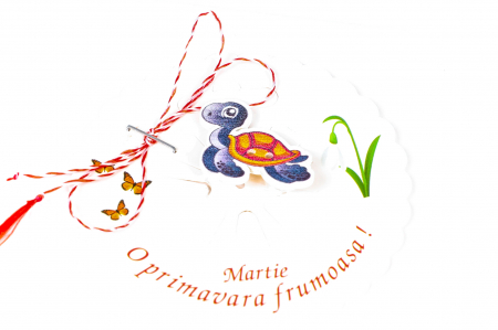 Martisor-brosa cu o broscuta testoasa albastru inchis [1]