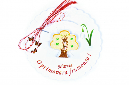 Martisoare - Martisor-brosa cu un copacel si maimutele