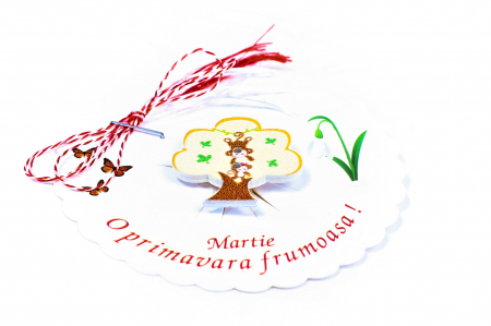 Martisor-brosa cu un copacel si maimutele [1]