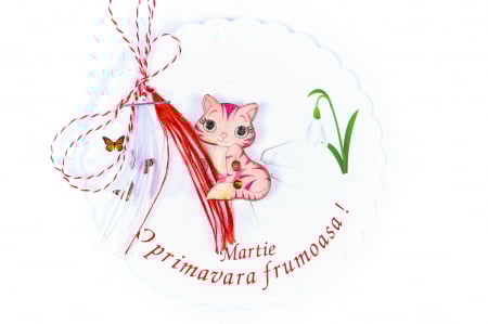 Martisoare - Martisor-brosa cu o pisicuta