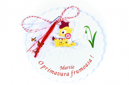 Martisoare - Martisor-brosa cu o caprioara galbena