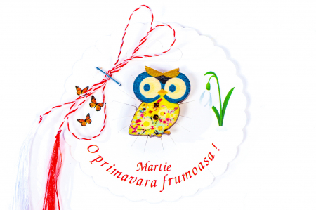 Martisor-brosa cu o bufnita albastra [0]