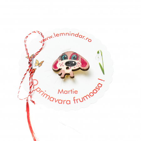 Martisor-brosa cu un catel dragut roz [1]
