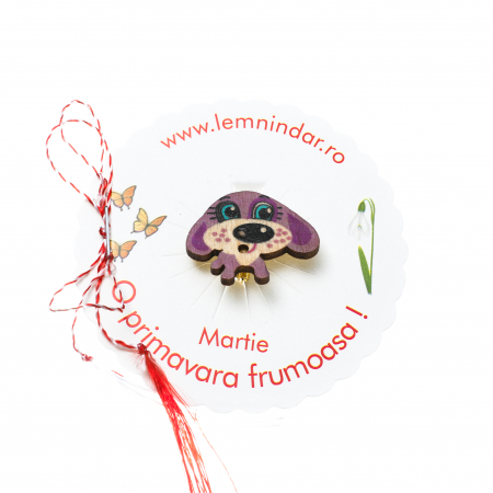 Martisor-brosa cu un catel dragut mov [1]