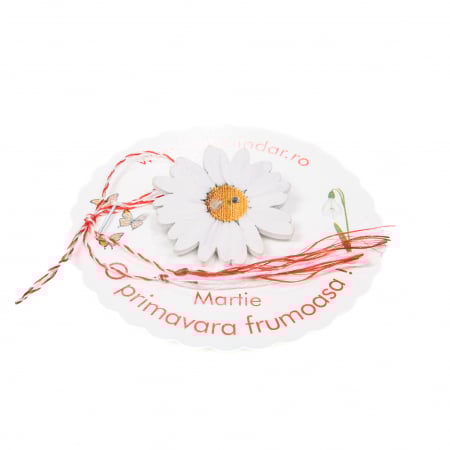 Martisor-brosa cu o margareta mare alb rose [1]