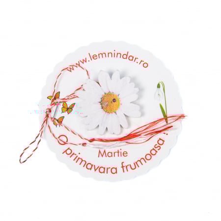 Martisor-brosa cu o margareta mare alb rose [0]