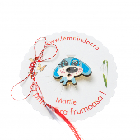 Martisor-brosa cu un catel dragut albastru [1]