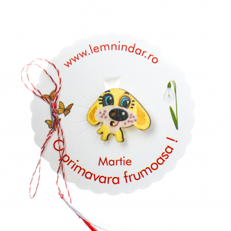 Martisoare - Martisor-brosa cu un catel dragut galben