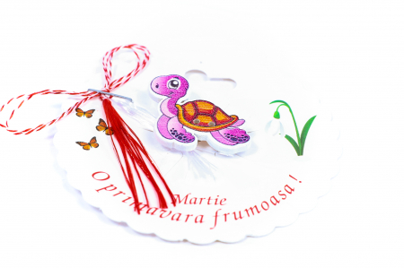 Martisor-brosa cu o broscuta testoasa mov deschis [1]