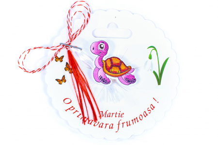 Martisor-brosa cu o broscuta testoasa mov deschis [0]