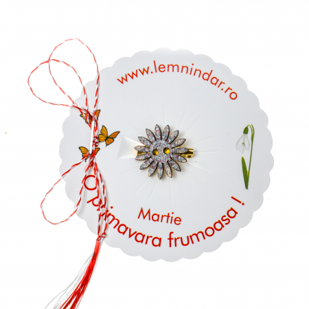 Martisor-brosa cu o floare retro in stil boem cu mai multe nuante inchise [0]