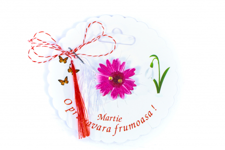 Martisor-brosa cu o margareta roz [0]