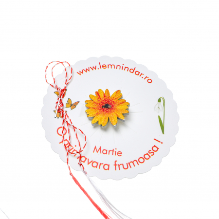 Martisor-brosa cu o margareta galbena [0]