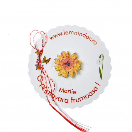 Martisor-brosa cu o margareta galbena [1]