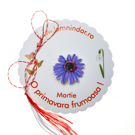 Martisoare - Martisor-brosa cu o margareta mov