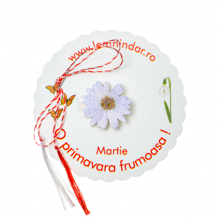 Martisoare - Martisor-brosa cu o margareta mov deschis