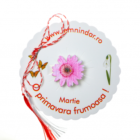 Martisor-brosa cu o margareta roz deschis [0]