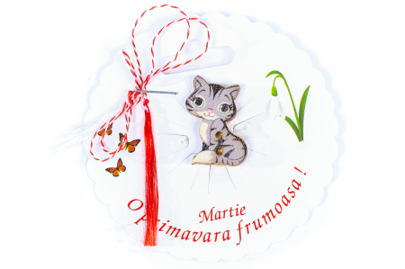 Martisor-brosa cu o pisica [0]