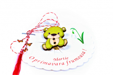 Martisor-brosa cu un ursulet verde [1]