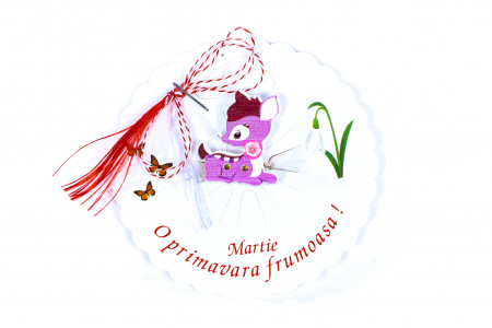 Martisor-brosa cu o caprioara mov [0]