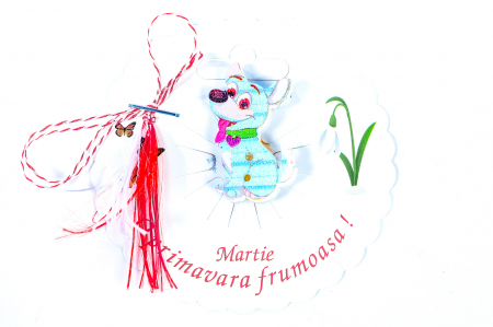 Martisor-brosa cu un catelus albastru [0]