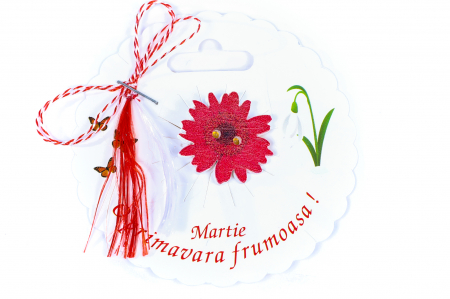 Martisor-brosa cu o margareta rosie [0]